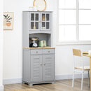 Credenza da Cucina 68x39,5x170 cm Stile Classico in Legno Grigio