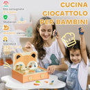 Cucina Giocattolo per Bambini Fornello e 12 Accessori in Legno   