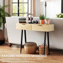 Consolle da Ingresso in Stile Nordico 100x30x80,5 cm in Legno e Acciaio Rovere 
