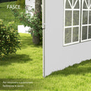 Pareti per Gazebo 3x3m o 3x4m 295x195 cm in Plastica e Tessuto Oxford Bianco