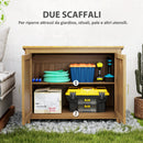 Armadio Porta Attrezzi da Esterno 110x50x85 cm con 2 Ante e Ripiani in Legno   