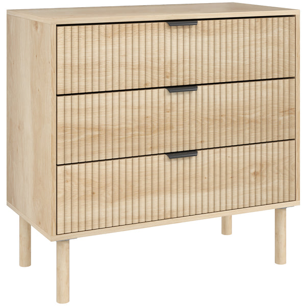 Cassettiera 3 Cassetti 80x40x77,5 cm in Stile Nordico in Legno Rovere sconto