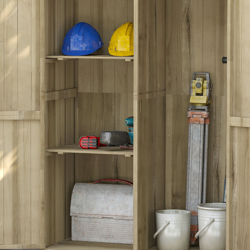 Casetta Box da Giardino 120x57x183 cm in Legno Naturale