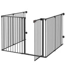 Cancelletto di Sicurezza per Animali Domestici 123x102x90 cm in Metallo e Plastica Nero