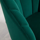Poltrona a Conchiglia Stile Art Deco 63x65x84 cm in Velluto Verde  
