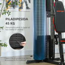 Stazione Fitness Multifunzione con 45 kg di Pesi 160x108x200 cm Nero  