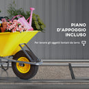 Casetta Box per Attrezzi da Giardino 154L x 206,5P x 160/181A cm con Base in Acciaio zincato Bianco