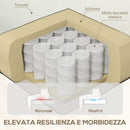 Poltrona Reclinabile Manualmente a 60° 69x91,5x103 cm con Poggiapiedi Extra Imbottita in Tessuto Crema  