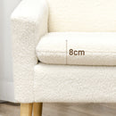 Poltrona per Salotto in Tessuto Teddy 75x78x81 cm Bianco Crema   