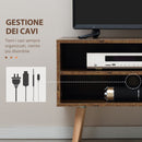 Mobile Porta TV fino a 55" 110x40x50 cm con Vano Aperto e Armadietto in Legno Marrone