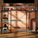 Scrivania per PC 120x 50x89,5 cm Reversibile con Prese Elettriche Luci e Supporto Monitor Nero   