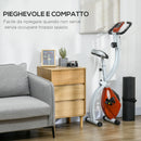 Cyclette Pieghevole Magnetica 8 Livelli Display LCD 97x43x110 cm Rosso 