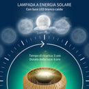 Lampada Solare da Giardino Ø34x130 cm con Illuminazione LED in Acciaio e Rattan PE Giallo  