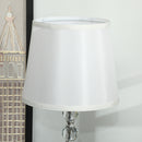 Lampada da Tavolo Base con Cristalli in Vetro con Porta USB Ø23x45 cm Bianco e Argento 