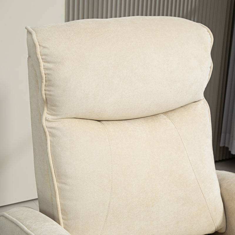 Poltrona Relax Alzapersona 8 Punti Massaggio Reclinazione a 135° e 2 Telecomandi Crema  