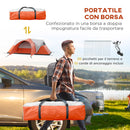Tenda da Campeggio 5-6 Posti con Portico 550x300x198 cm Impermeabile con Borsa di Trasporto in Poliestere Arancione-8