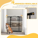 Cancellino per Cani Estensibile 74-100x94 cm in Metallo Nero-8