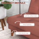 Divano Letto 3 Posti 185x85x84 cm in Tessuto Effetto Lino Arancione