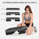Stepper Fitness Altezza Regolabile Antiscivolo Capacità 250 kg Grigio   