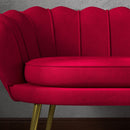 Divano 2 Posti 130x77x77 cm in Velluto Rosso Scuro  