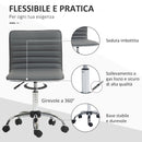 Sedia Poltrona Operativa da Ufficio Ergonomica con Altezza Regolabile in Pelle PU Grigio Scuro  