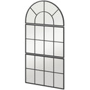 Specchio da Parete ad Arco Stile Finestra Telaio in Metallo Nero   