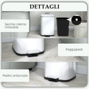 Pattumiera a Pedale 12 Litri 24,5x32x34,5 cm con Chiusura Silenziosa in Metallo e PP Bianco