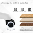 Sedia Operativa da Ufficio Massaggiante a 2 Punti con Cuscino e Braccioli 57x70x78-86 cm Rosa 