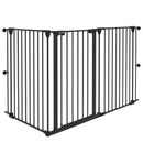 Cancelletto di Sicurezza per Animali Domestici 206x90 cm in Acciaio e Plastica Nero