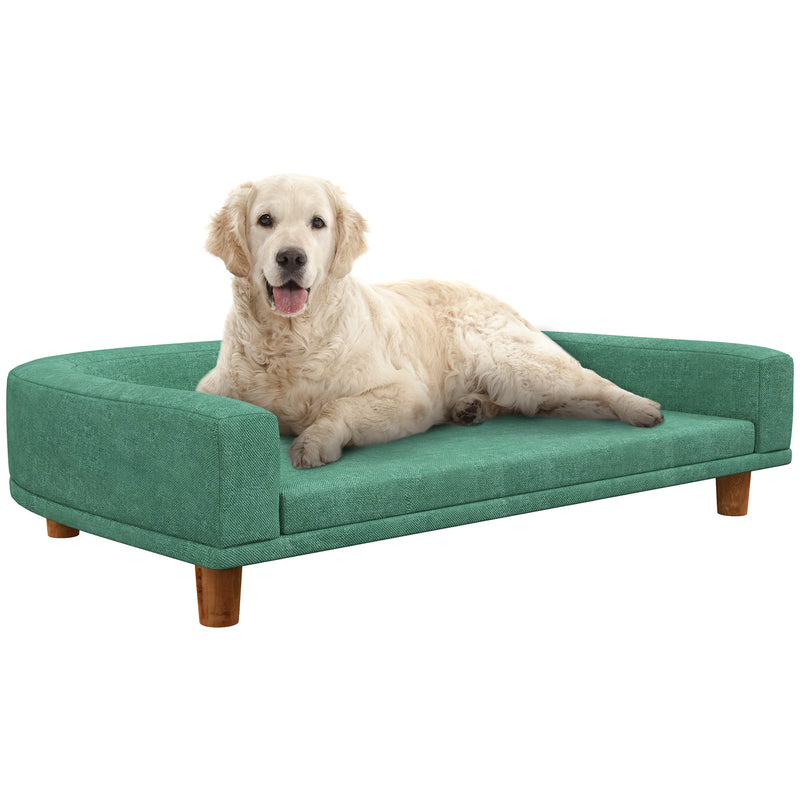 Divano per Cani Taglia Grande 98x67x25 cm con Cuscino Sfoderabile Verde Chiaro