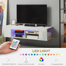 Mobile TV fino a 60” 137x40x34 cm con Luce LED in Truciolato Bianco Lucido