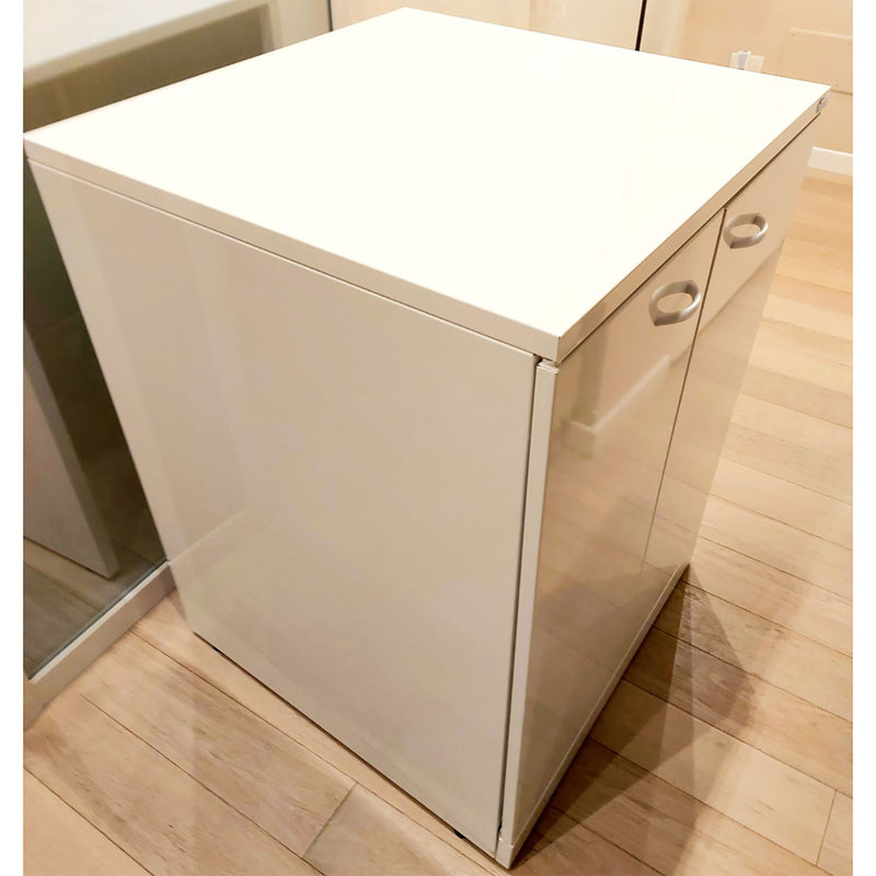 Mobile Coprilavatrice da Esterno 68x68x88 cm in Alluminio Bianco 