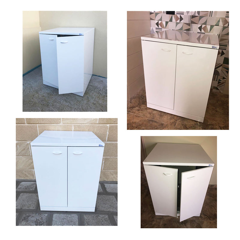 Mobile Coprilavatrice In Alluminio - Moderno, Impermeabile Per Esterno O Bagno 68x68x88 Cm - Foto 9