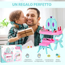 Specchiera Giocattolo per Bambini  49,5x23x66 cm Tavolo per Trucco Blu e Rosa