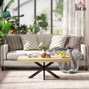 Tavolino Basso da Soggiorno Stile Industriale 110x60x45 cm Nero e color Legno 