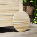 Baule Cassapanca da Esterno 110x50x50 cm a 2 Ruote con Telo Interno in Legno di Abete  