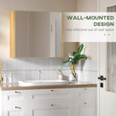 Specchiera da Bagno 3 Ante 68x22x60 cm Mensole Regolabili Bianco