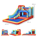Castello Giostra Gonfiabile 435x245x200 cm con Scivolo Piscina e Pompa Multicolor