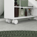 Mobiletto Salvaspazio da Bagno Carrello a 3 Livelli con Ruote e Freni Bianco   