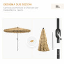 Ombrellone da Giardino Ø265x250 cm in Metallo e Poliestere Cachi