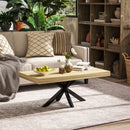 Tavolino Basso da Soggiorno Stile Industriale 110x60x45 cm Nero e color Legno 