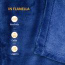 Coperta Reversibile 203x152x0,5 cm in Flanella 330 GSM Blu Scuro