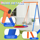 Altalena da Giardino a Nido per 1-2 Bambini  Rinforzato 196x172x180 cm in Metallo Multicolore