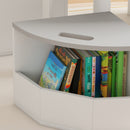 Set Tavolo con 4 Sgabelli Salvaspazio con Vano Contenitore in Legno Grigio 