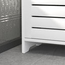 Mobile Bagno con Armadietto Chiuso 48x24x96,5 cm a 3 Livelli e 3 Ripiani Aperti in Legno Bianco    