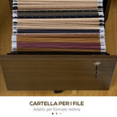 Cassettiera Schedario Portadocumenti 3 Cassetti 40x50x68,5 cm per Ufficio in MDF con Ruote Marrone