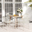 Set 4 Sedie da Giardino 57x54x78 cm Impilabili con Schienale Alto in PP Bianco
