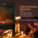 Camino Elettrico 2000W 40,5x20x62 cm con LED Effetto Fiamma Nero