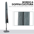 Copertura per Ombrellone Impermeabile con Cerniera e Laccio Grigio     