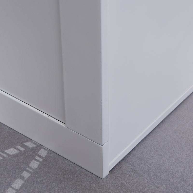 Ciotole per Cani Grandi Rialzate 60x30x41 cm in Acciaio Inox e MDF Bianco 